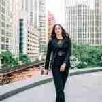 What to Ask Your Senior Photographer Before Booking – senior girl monochromatic black outfit – award-winning Chicago senior photographer Shalimar B. Photography.